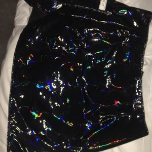 My Mum Made it Patent Black Reflect Belted Skirt